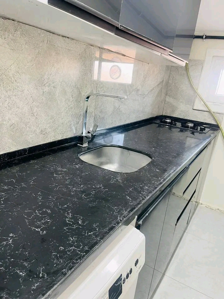 The apartment is furnished and has been renovated inside.