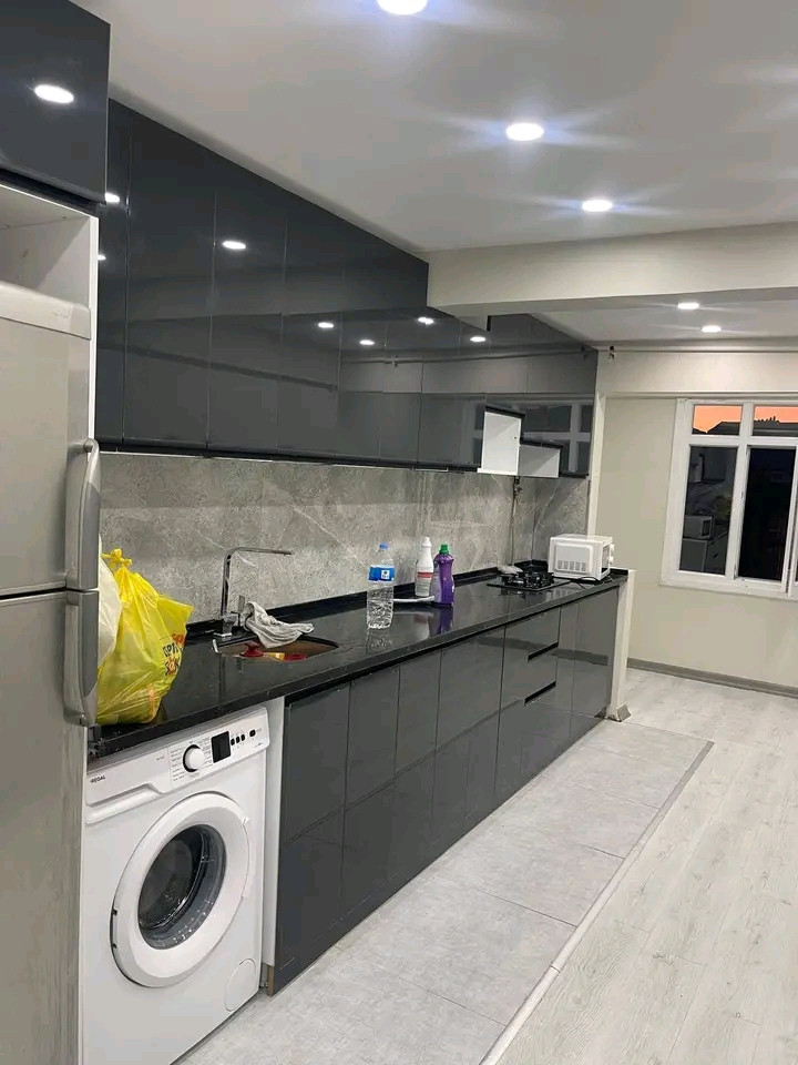 The apartment is furnished and has been renovated inside.