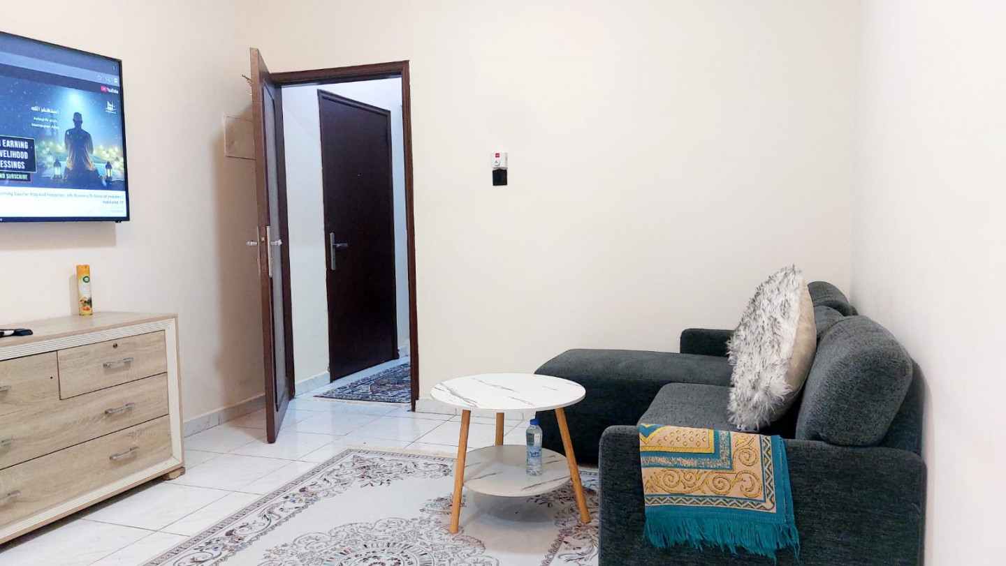 Large studio apartment, furnished with clean furniture
