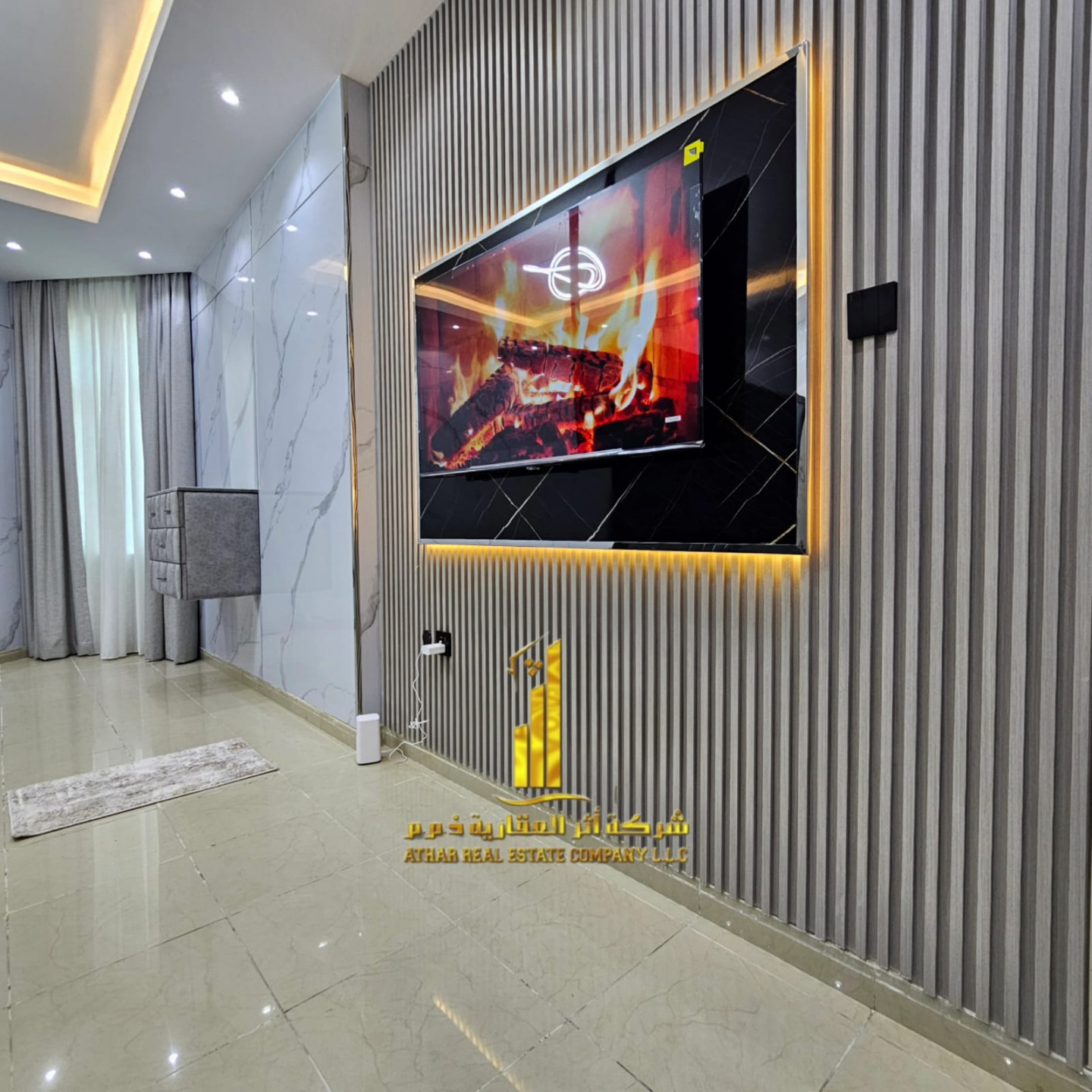 Luxurious, fully furnished studio with a semi-separate kitchen and a view ✨ Ajman Horizon Tower. For monthly rent. Rent includes utilities, internet, and parking.
