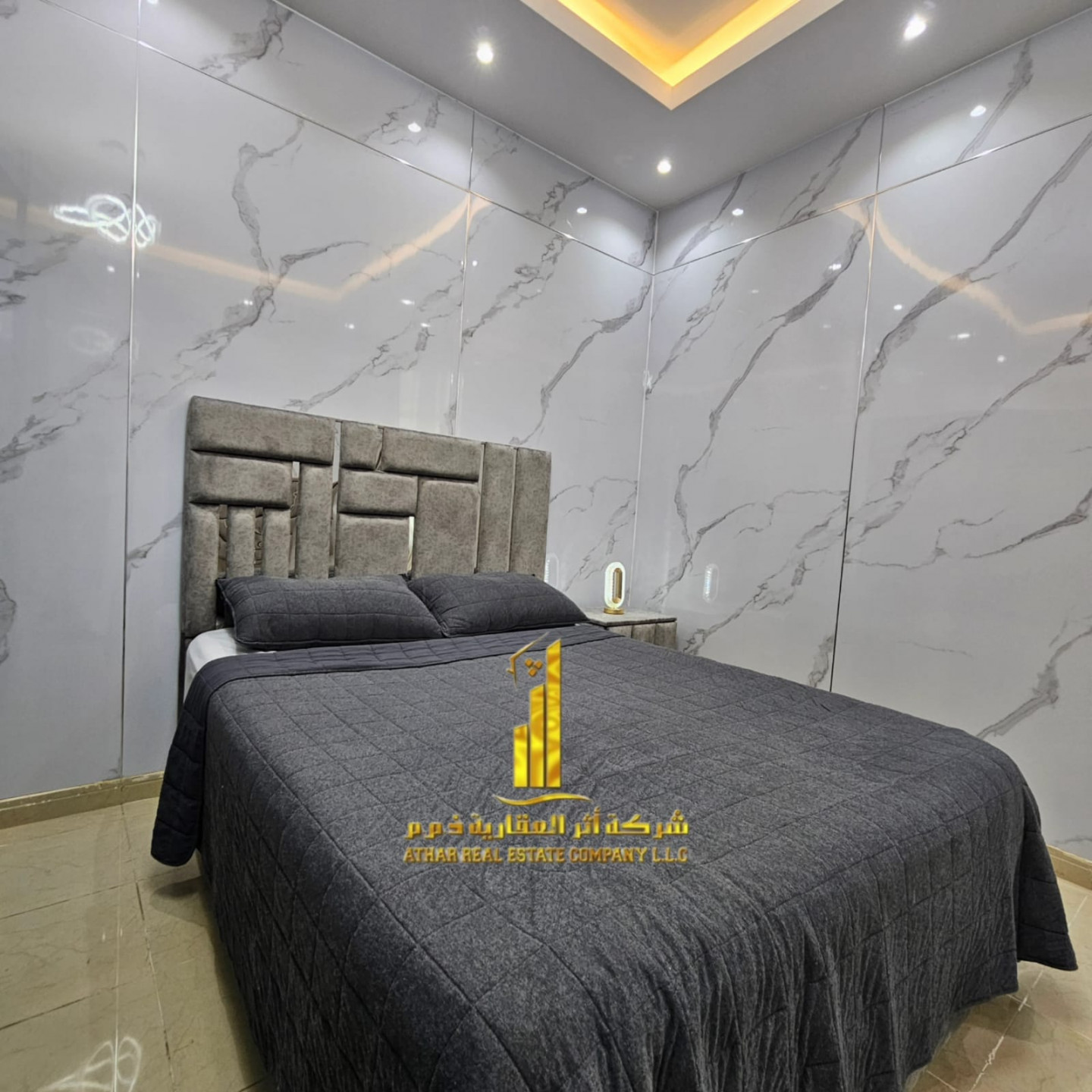Luxurious, fully furnished studio with a semi-separate kitchen and a view ✨ Ajman Horizon Tower. For monthly rent. Rent includes utilities, internet, and parking.