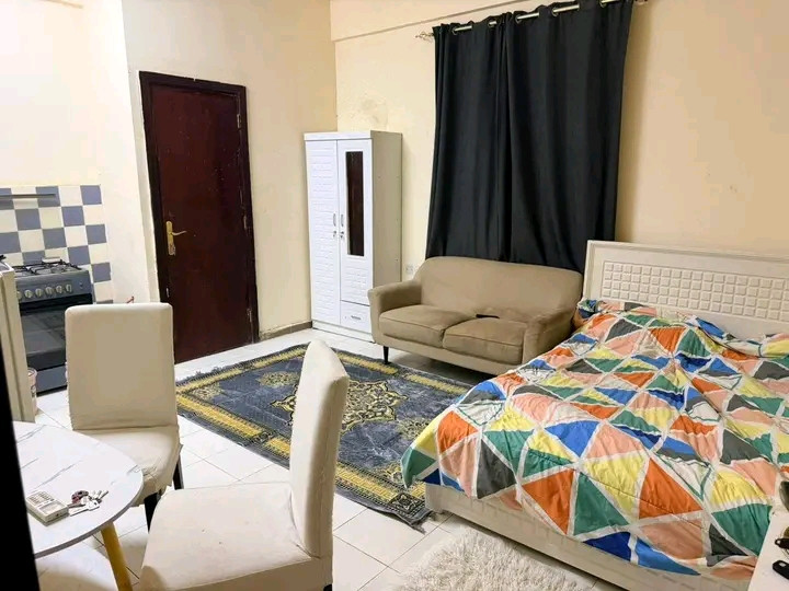 A very clean, fully furnished studio apartment.