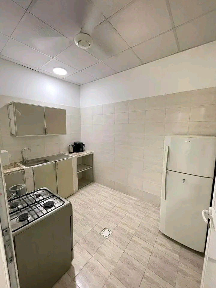 Studio apartment with a bathroom and a standard kitchen