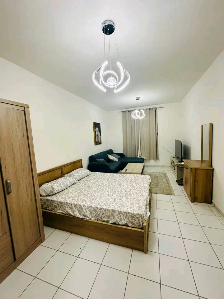 Spacious studio in Al Taawun, furnished with clean furniture