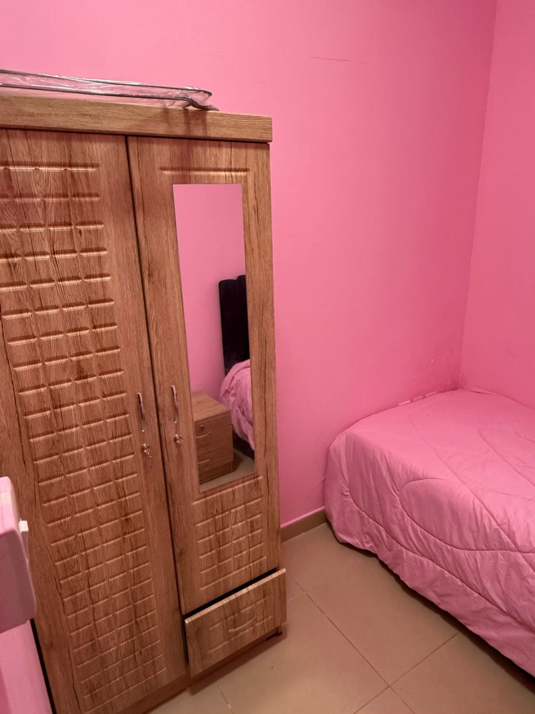 Partition with a small window, a lovely view