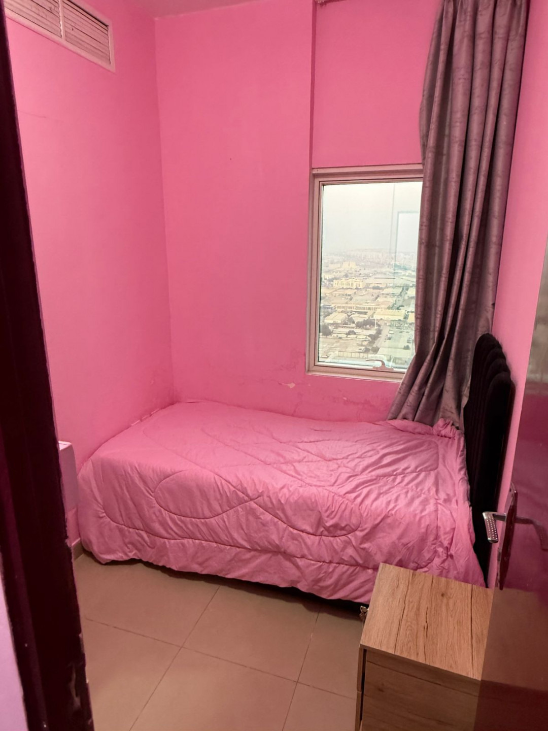 Partition with a small window, a lovely view