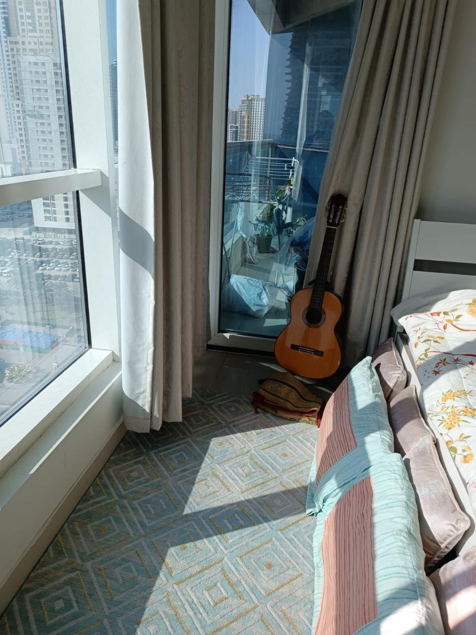 Spacious master bedroom with sea view, for a young man only