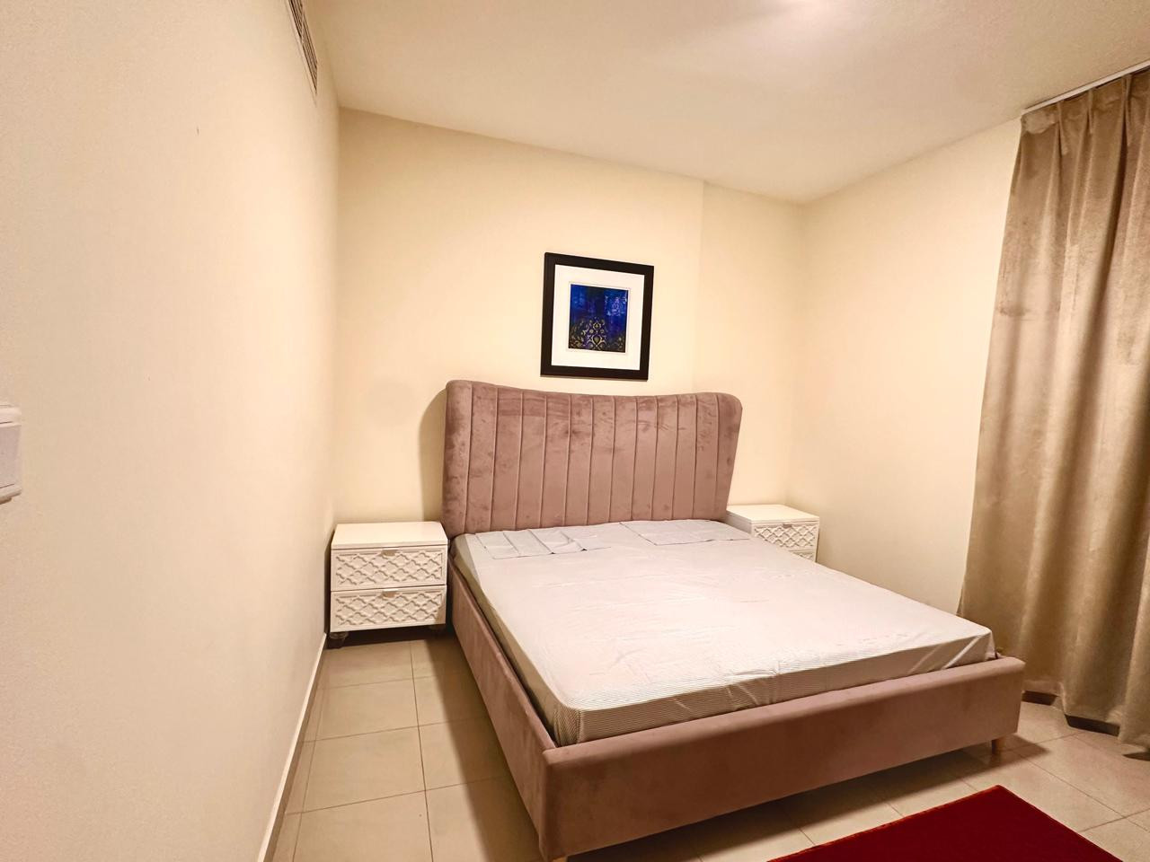 One bedroom and living room with balcony, new furnishings