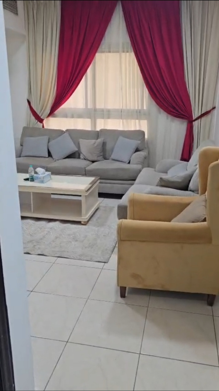 One bedroom and living room, clean furnishings, family building