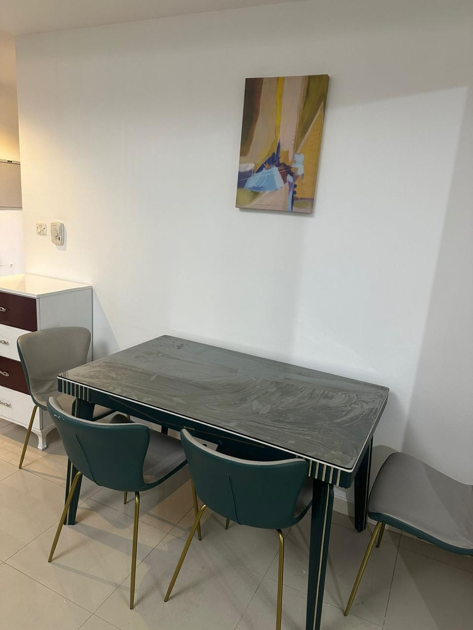 One bedroom and living room, clean furnishings, with a balcony.