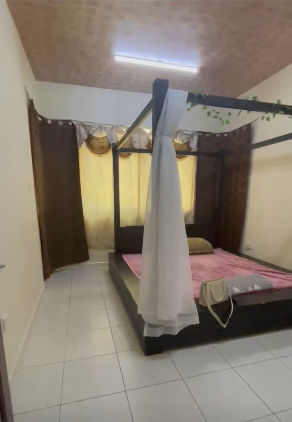 Furnished one bedroom and living room, clean furnishings, clean building