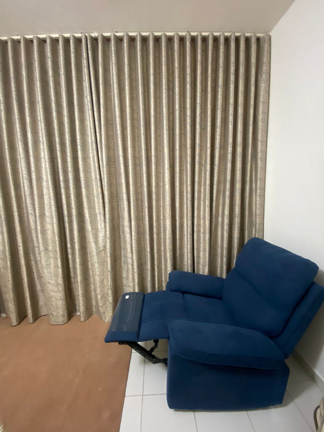 One bedroom and living room furnished with very clean furniture.