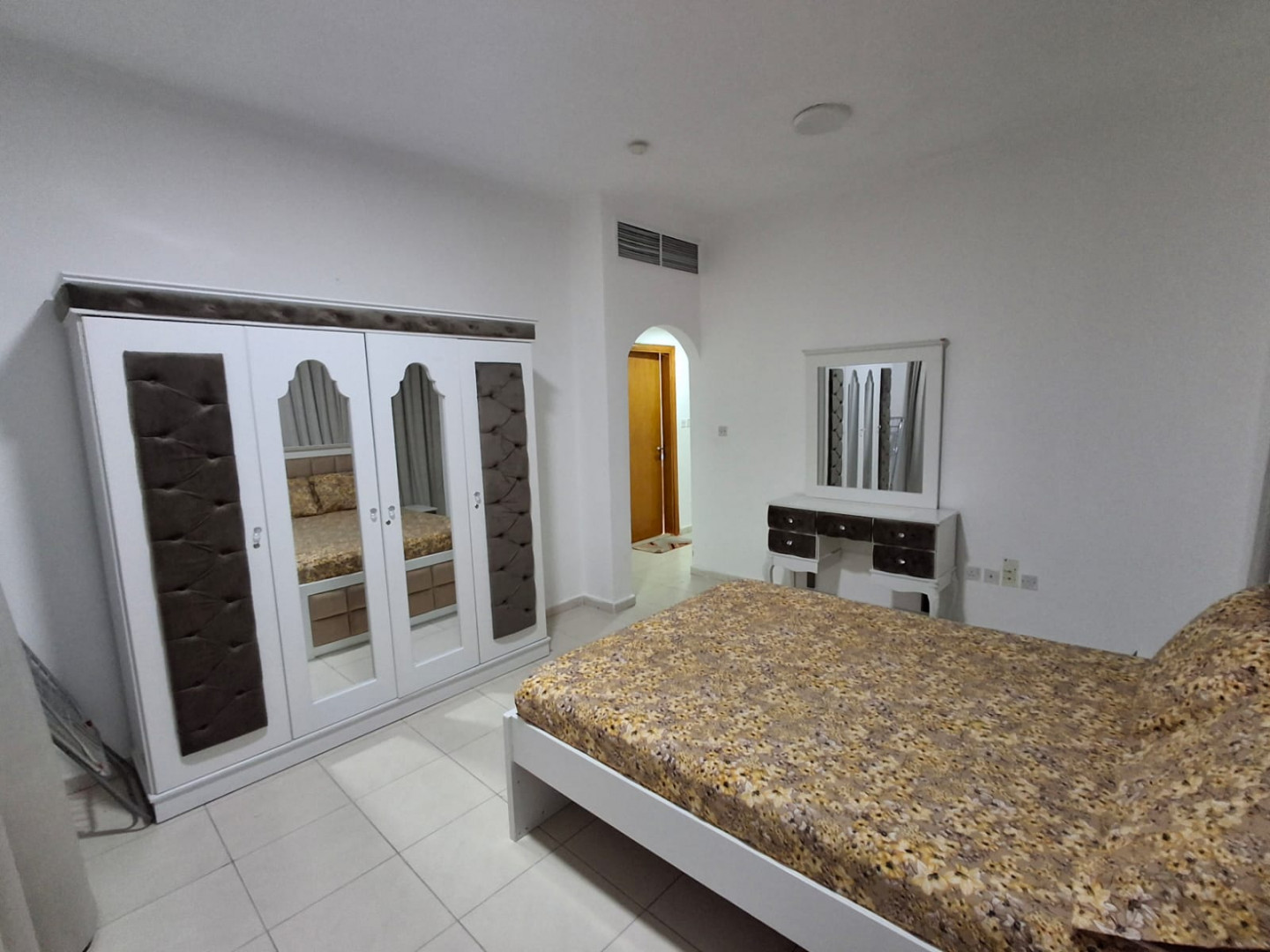 One bedroom and living room furnished with clean furniture and two bathrooms