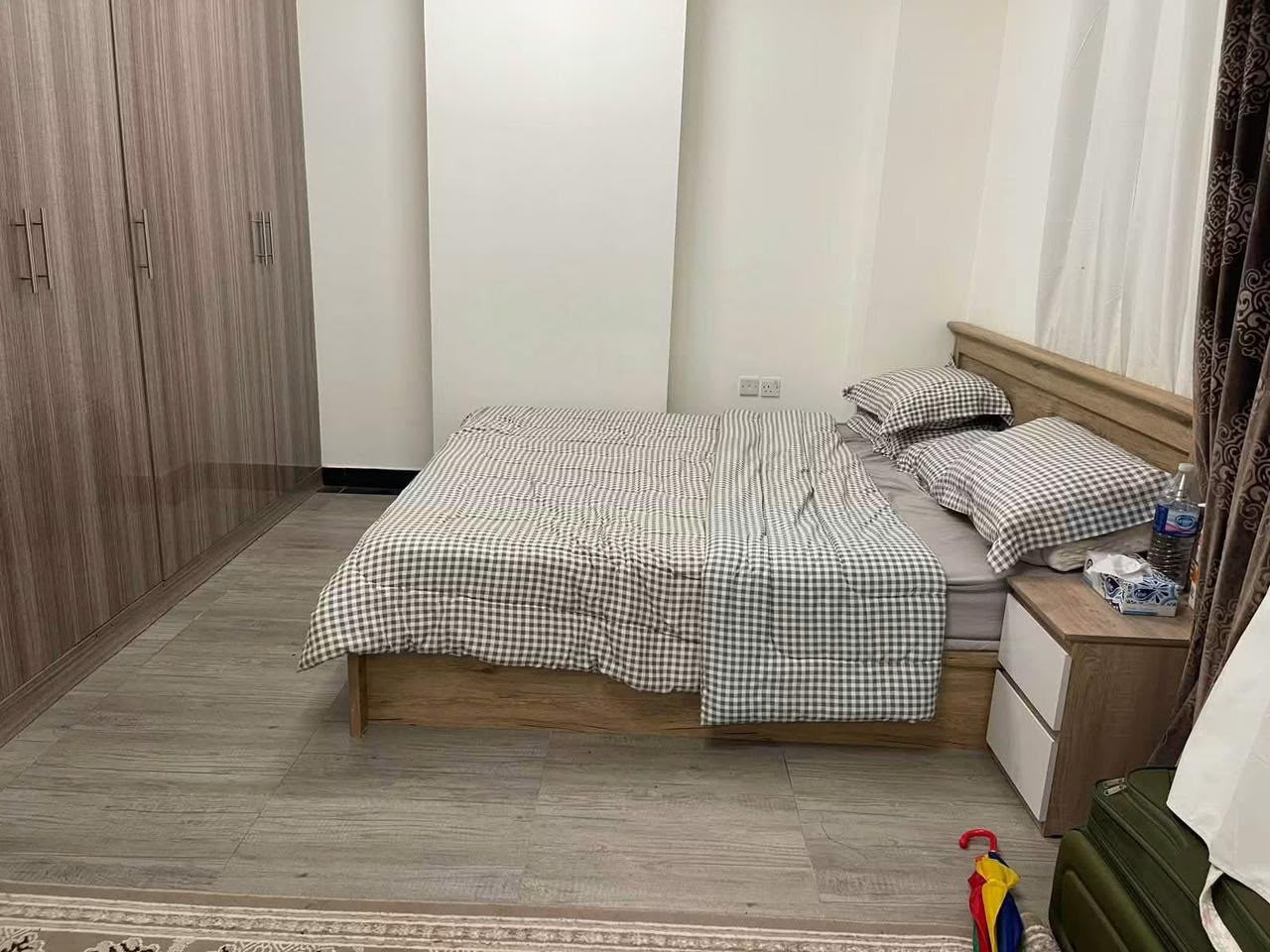 One bedroom and living room, fully furnished with super-quality furniture.
