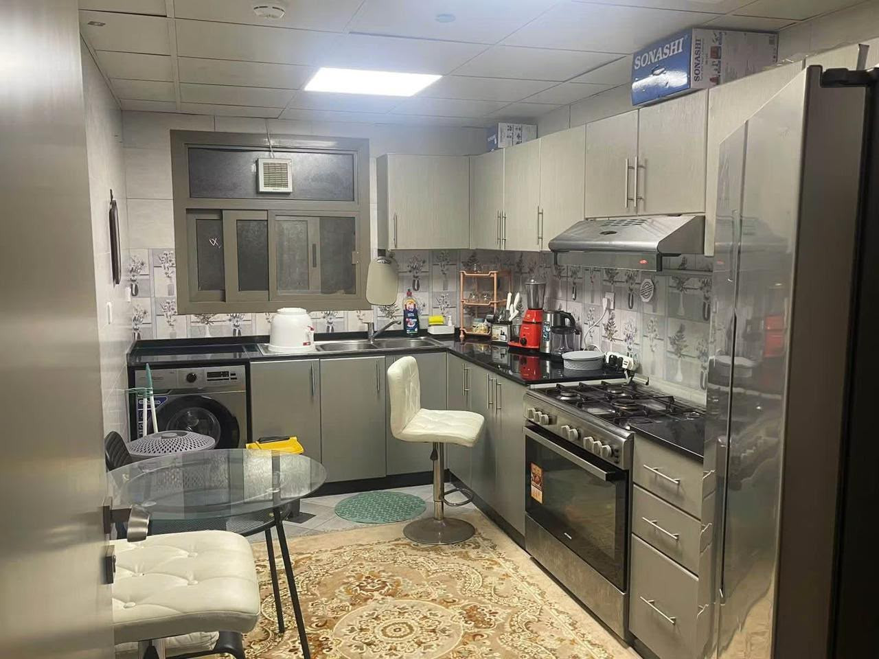 One bedroom and living room, fully furnished with super-quality furniture.