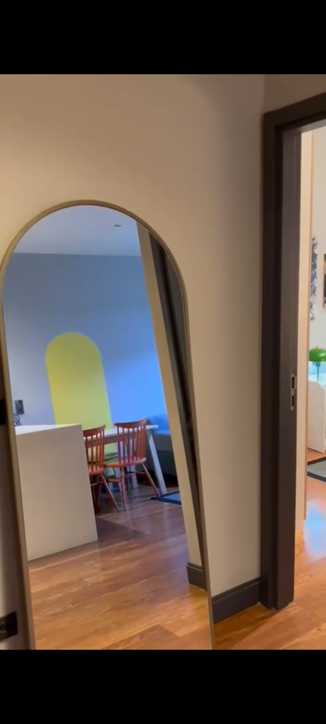 One bedroom and living room within a complex
