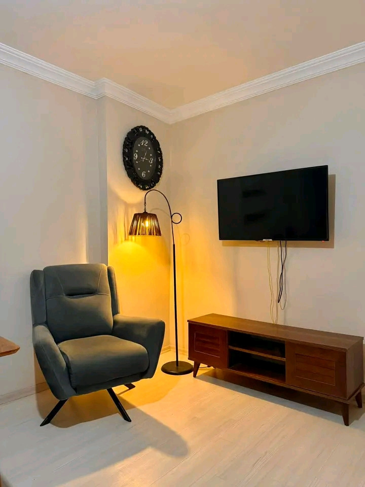 Two furnished rooms and a living room, clean, on the ground floor, direct building entrance.