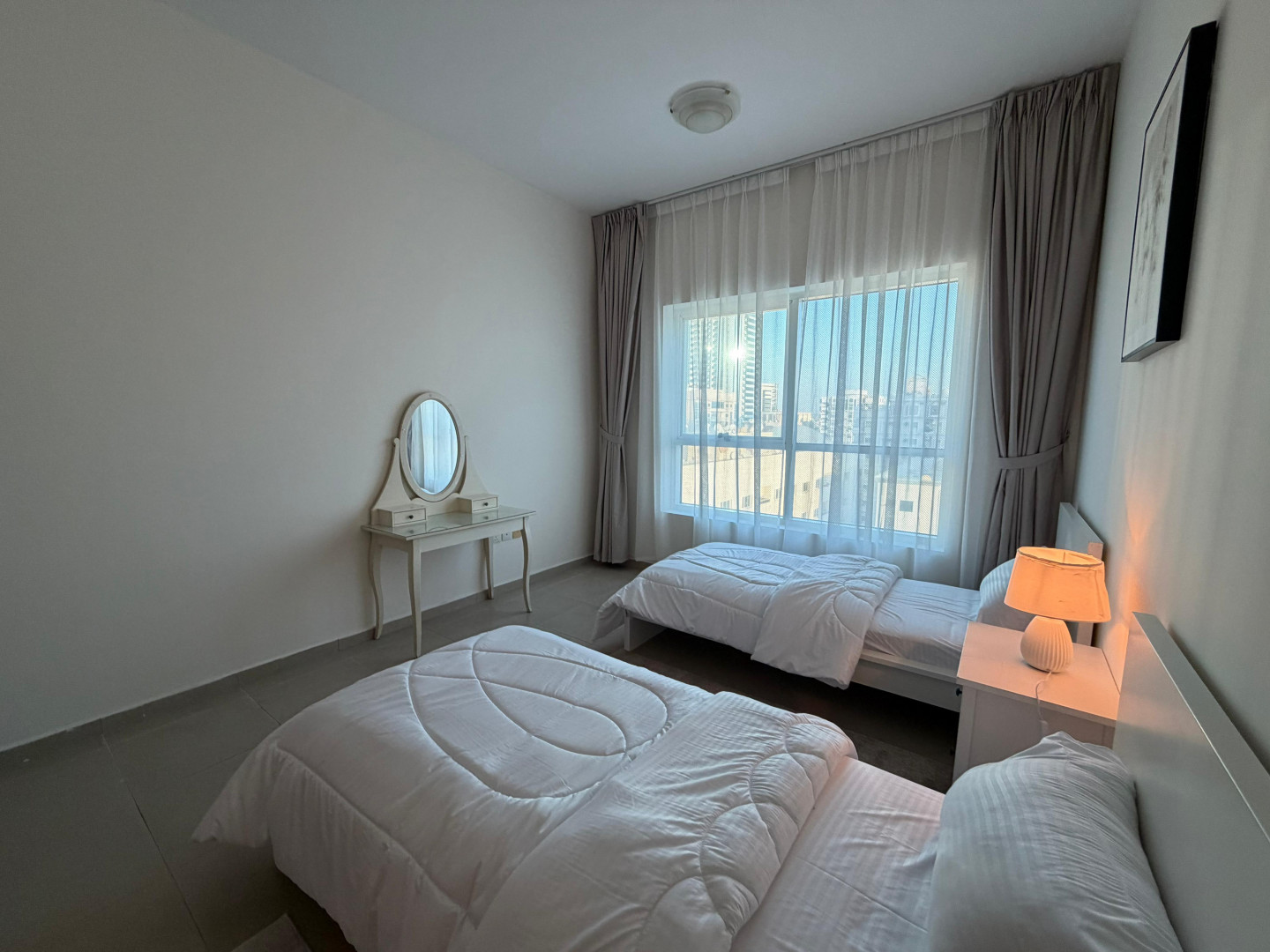 Two bedrooms and a living room, first occupancy