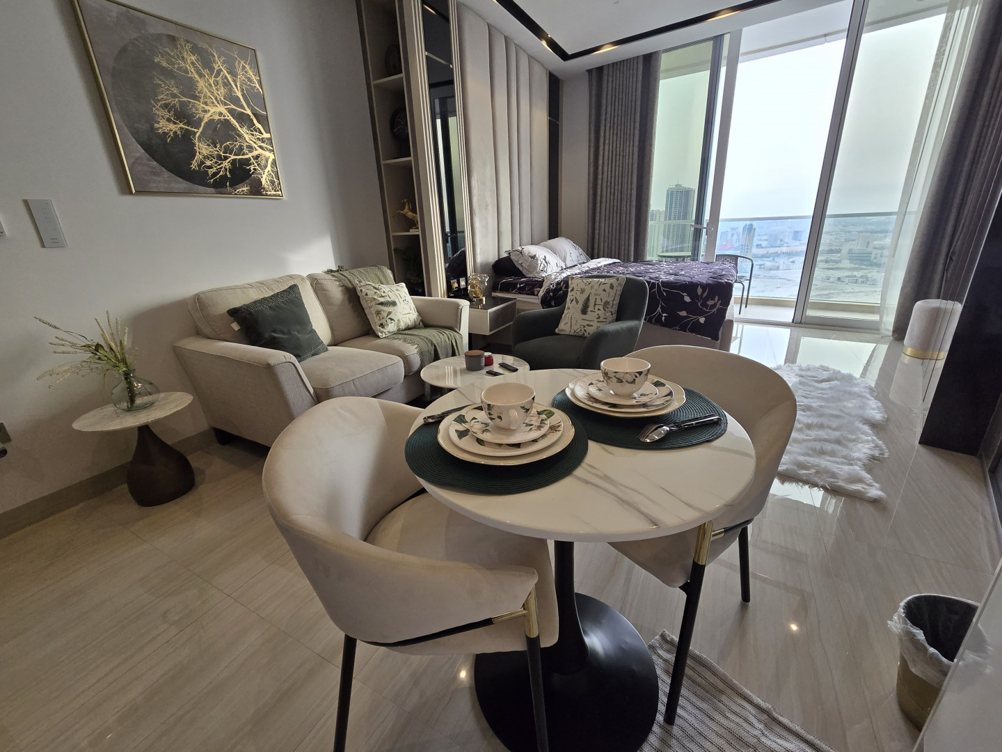 Furnished studio apartment for rent in Seef, electricity included