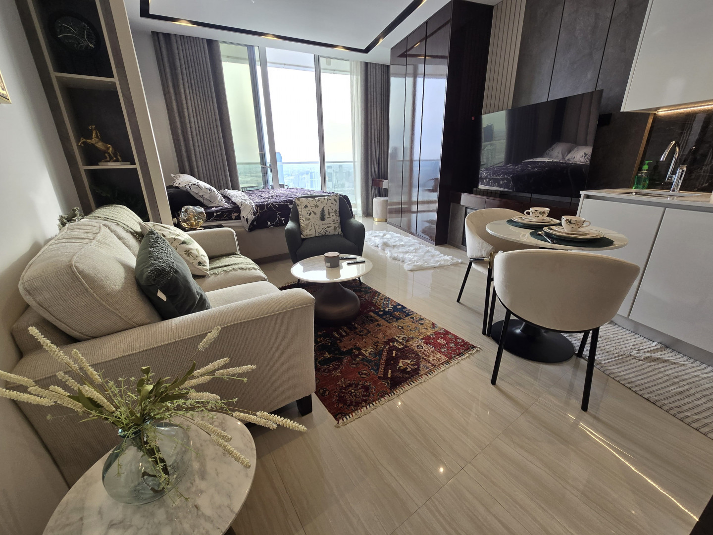 Furnished studio apartment for rent in Seef, electricity included