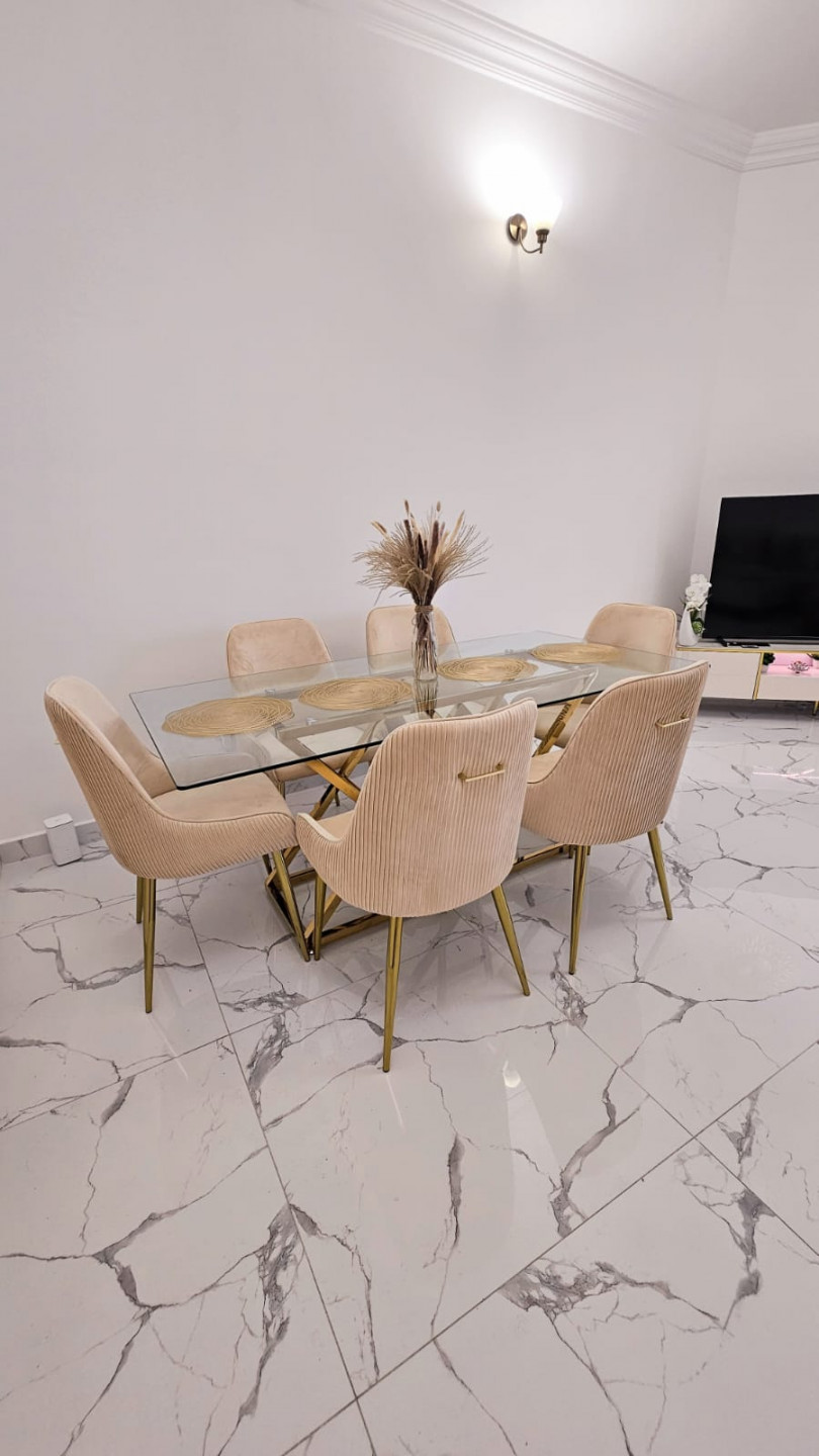 Two-bedroom furnished apartment with a living room for rent in Al Waha Towers