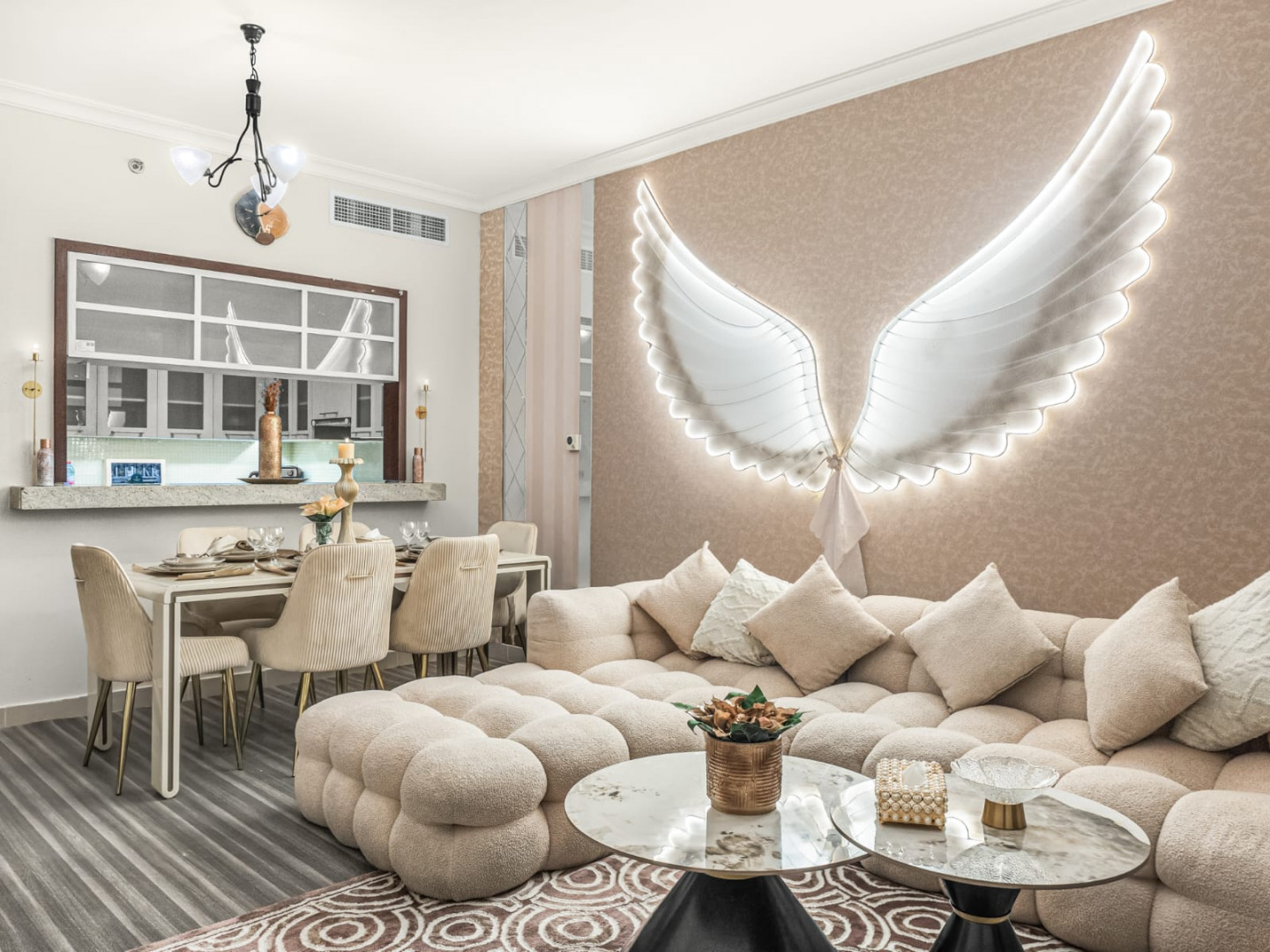 Luxury 1bhk apartment with burj khalifa and city view