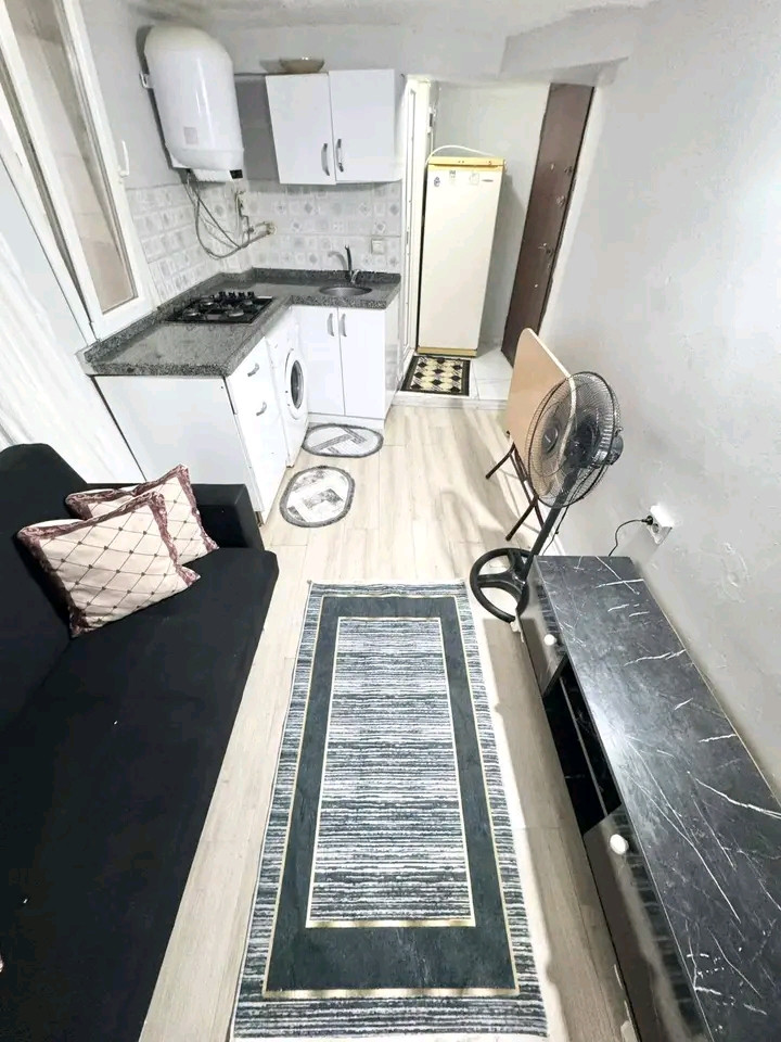 A furnished 1+1 apartment (one bedroom and living room) is available.