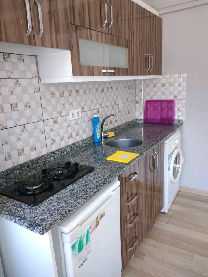 A furnished 1+1 apartment (one bedroom and living room) is available.
