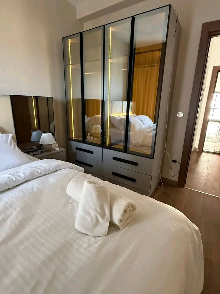 A furnished, air-conditioned 1+1 bedroom apartment is available.