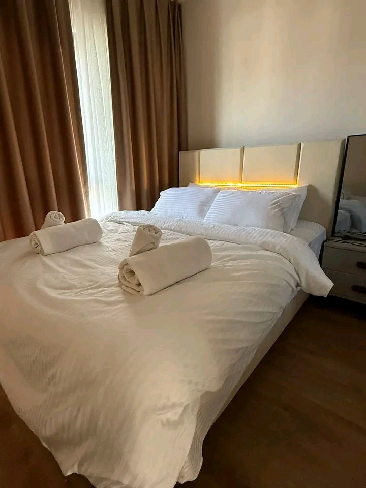 A furnished, air-conditioned 1+1 bedroom apartment is available.