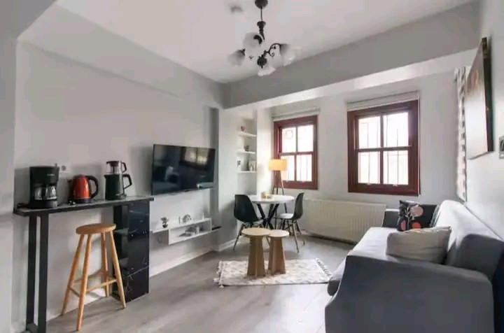 A furnished 1+1 apartment (one bedroom and living room) is available.