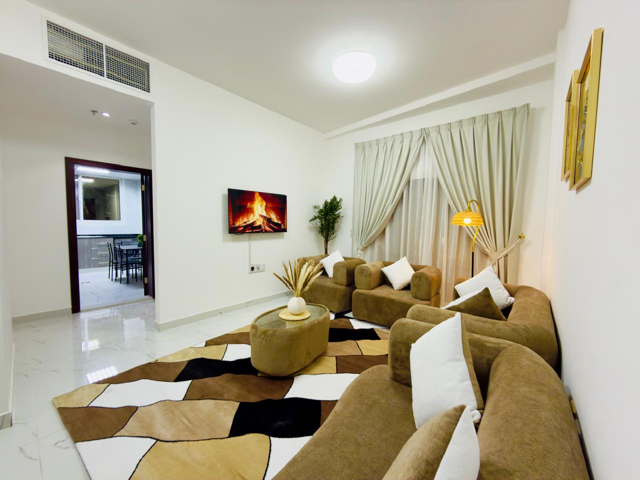 First occupancy apartment - one bedroom with two bathrooms and a living room, furnished with clean and new furniture.