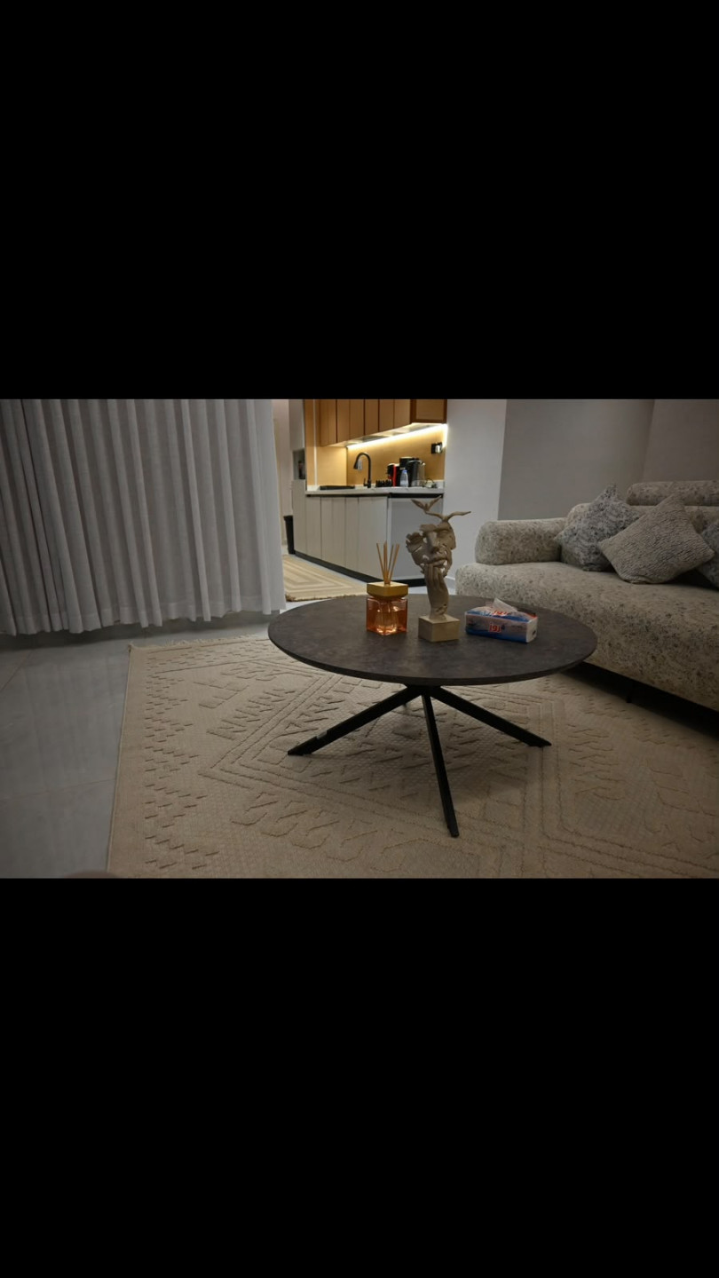 Luxury family apartment, one bedroom, bathroom, and kitchen.