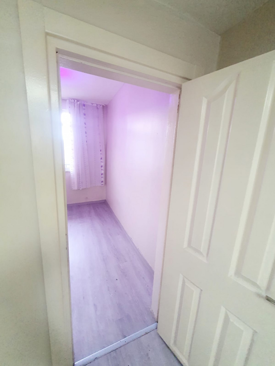 Empty apartment, third floor, one bedroom and living room