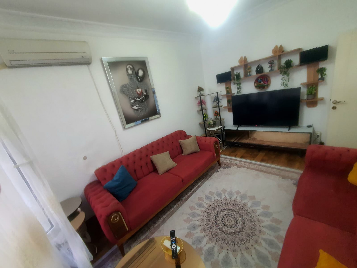 Furnished two-bedroom apartment with living room