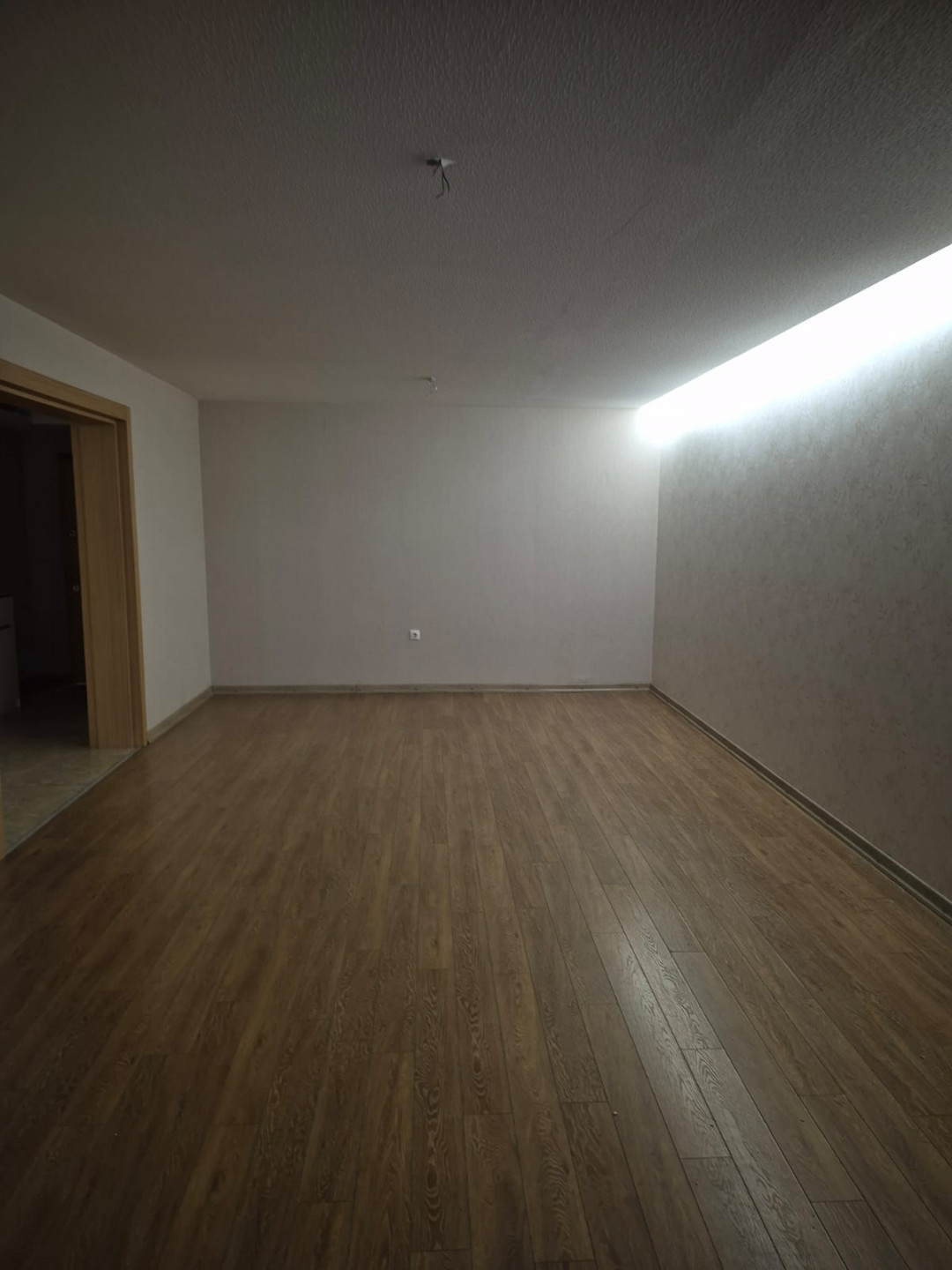Three-room apartment with a living room, empty