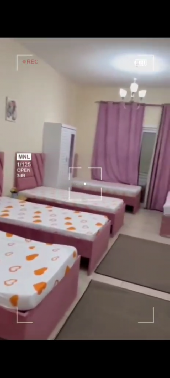 Girls' dormitory with beds