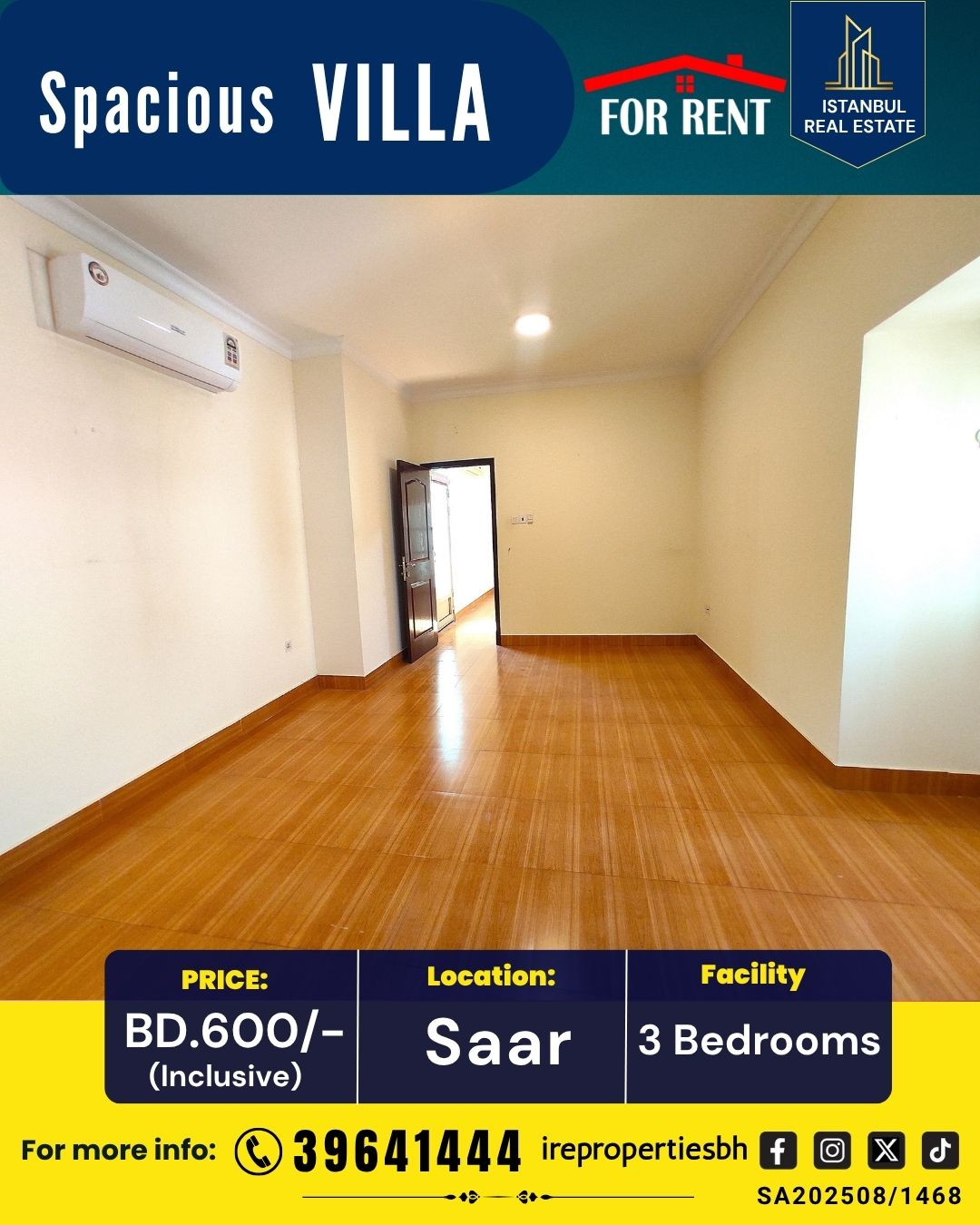 Spacious Garden Villa for rent in Saar-Markh Area BD 600/- Inclusive